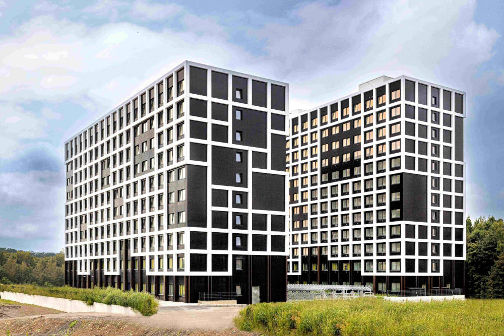 Europas höchstes Gebäude in modularer Bauweise: Der Community Campus Bochum. Copyright: Daiwa House/ Foto Cojan van Toor