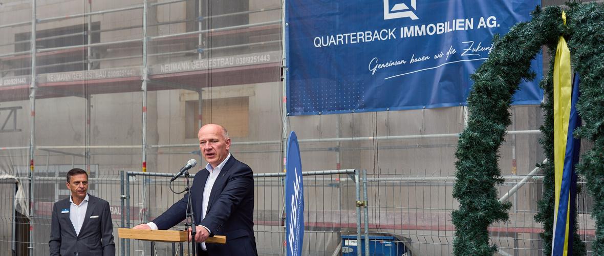 QUARTERBACK baut für WBM: Richtfest für Neubauprojekt an der Landsberger Allee